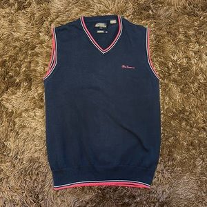 BEN SHERMAN Sweater Vest Navy/Red Skinhead Rudeboy MOD Sharp Casual Oi! Jumper